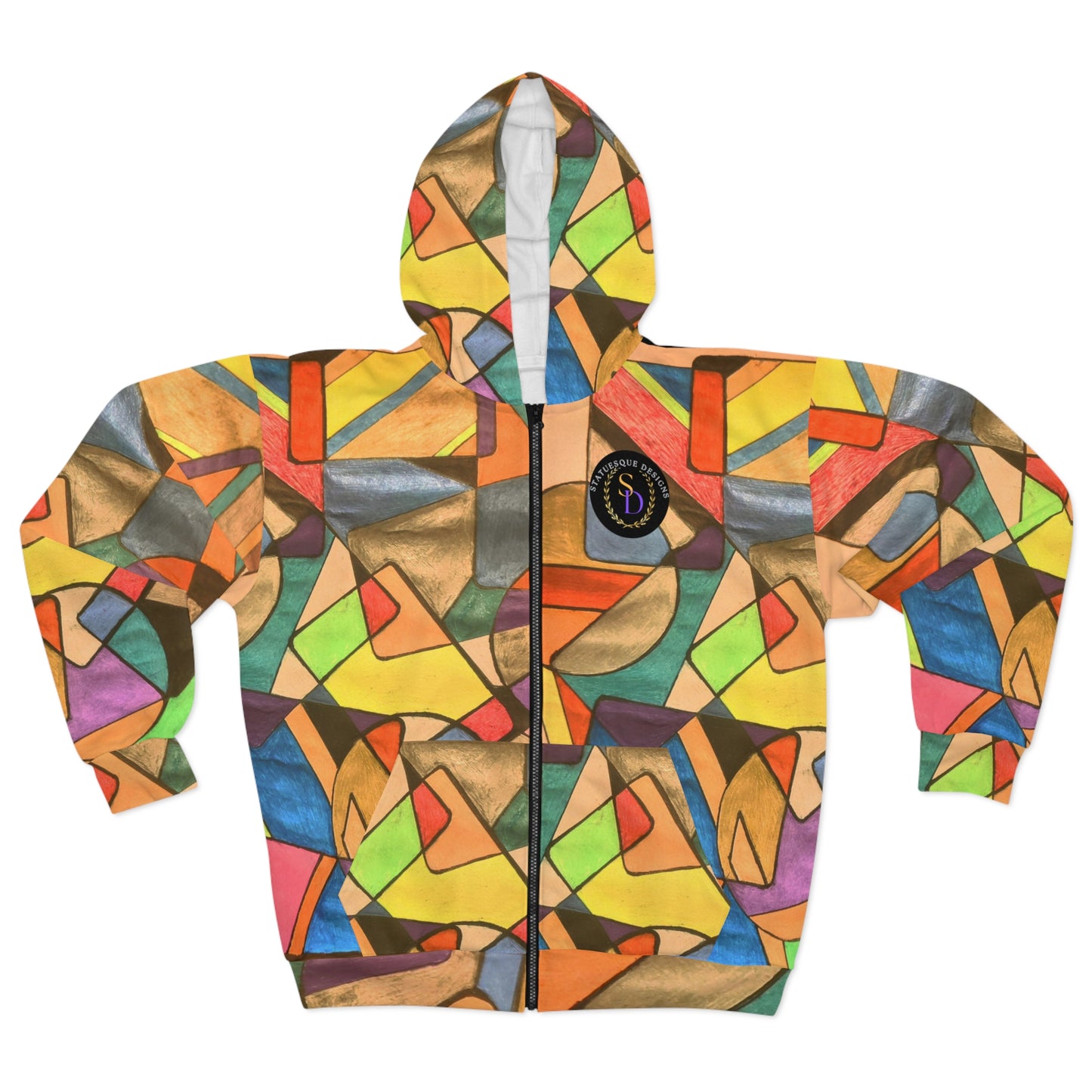 Orange Distraction Zip Hoodie