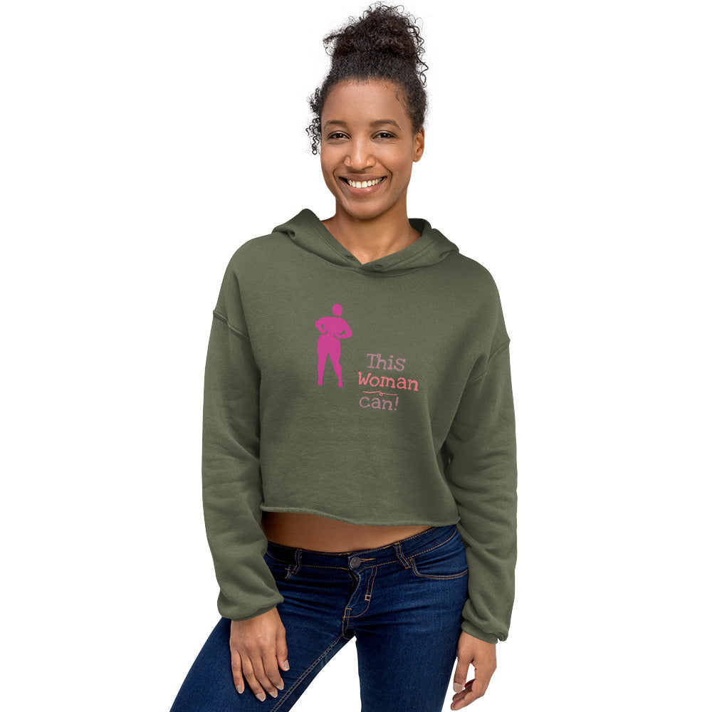 This Woman Can! Crop Hoodie